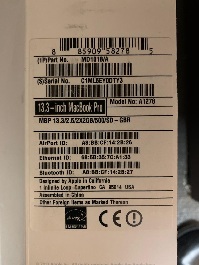 An Apple MacBook Pro, 13.3 inch, Model No. A1278, Serial No. - Image 2 of 2