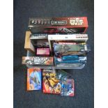 A box of games, Star Wars chess set, scrabble etc.