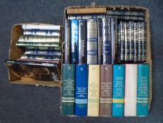 Two boxes containing hardback volumes including the works of H. G.