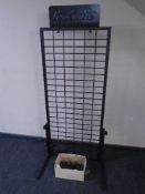 A metal music display stand.