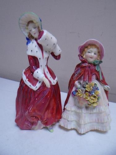 Two Royal Doulton figures - Granny's Shawl HN 1647 and Christmas Morn HN 1992
