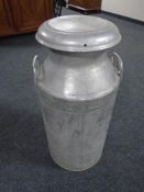 A Lowries of Newcastle aluminium milk churn.