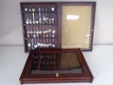 Two display cases,