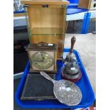 A tray of display cabinet, hand bell,