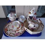 A tray of Masons ware, Mandalay jug, bowl, plate,