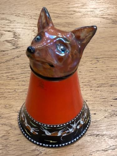 A rare Maling stirrup cup in the form of a fox, height 14 cm. - Image 2 of 10