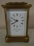 A Matthew Norman of London brass carriage clock