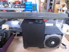 A Sony sound bar with subwoofer together with a Trust subwoofer (continental wiring).