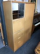 A 20th century Lebus furniture combination wardrobe with matching three drawer chest.