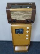 An early 20th century valve radio by Invictor together with a further continental valve radio in