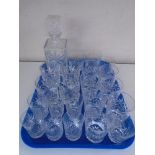 A tray of crystal decanter,