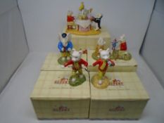 Five Royal Doulton Rupert the Bear and Friends figures.