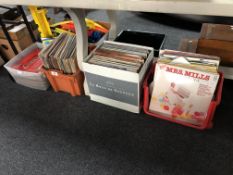 Four boxes and crates containing vinyl LPs including compilations, easy listening etc.