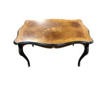 A French Kingswood coffee table with ormolu mounts,