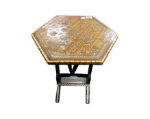 An Indian octagonal folding inlaid table