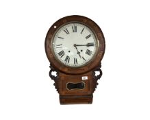 A Victorian inlaid mahogany wall clock