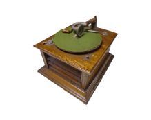 An Edwardian oak gramophone