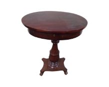 A 19th century oval mahogany work table,