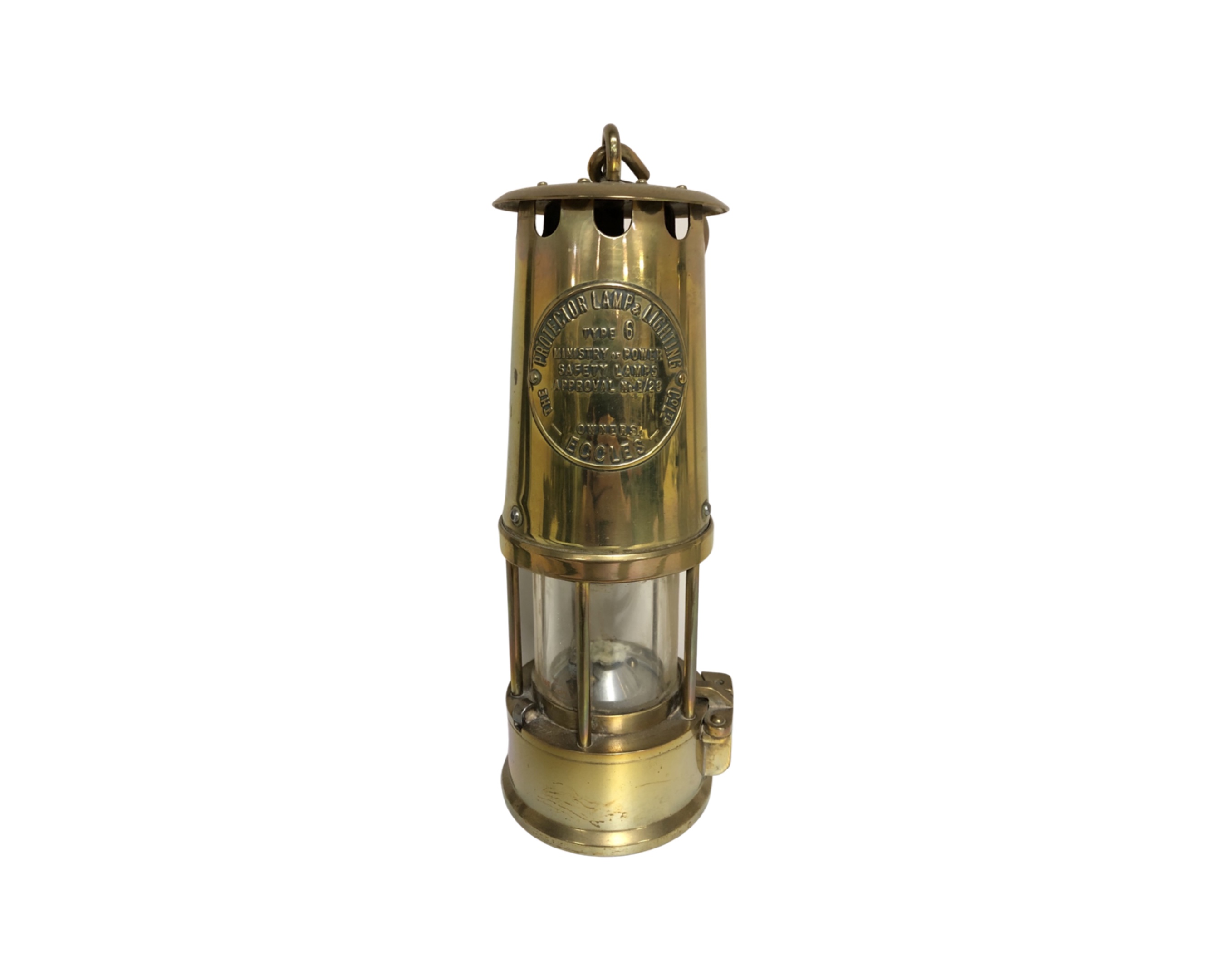 An Eccles Protector miner's lamp type 6.