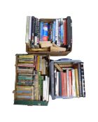 Three boxes of books, Ladybird books, vintage novels, coffee table volumes,