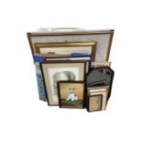 A large quantity of assorted pictures to include framed map,