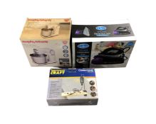 A Morphy Richards Accents folding stand mixer together with a Quest steam generator iron and a
