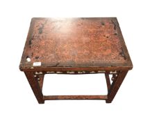 A Chinese lacquered occasional table, height 49 cm,