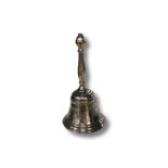 A George III silver bell, Andrew Fogelberg, London 1784, with silver clapper, height 11.