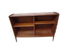 A set of mid century teak open bookshelves,