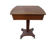 A 19th century mahogany pedestal occasional table fitted a drawer,