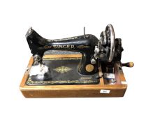 A vintage Singer sewing machine