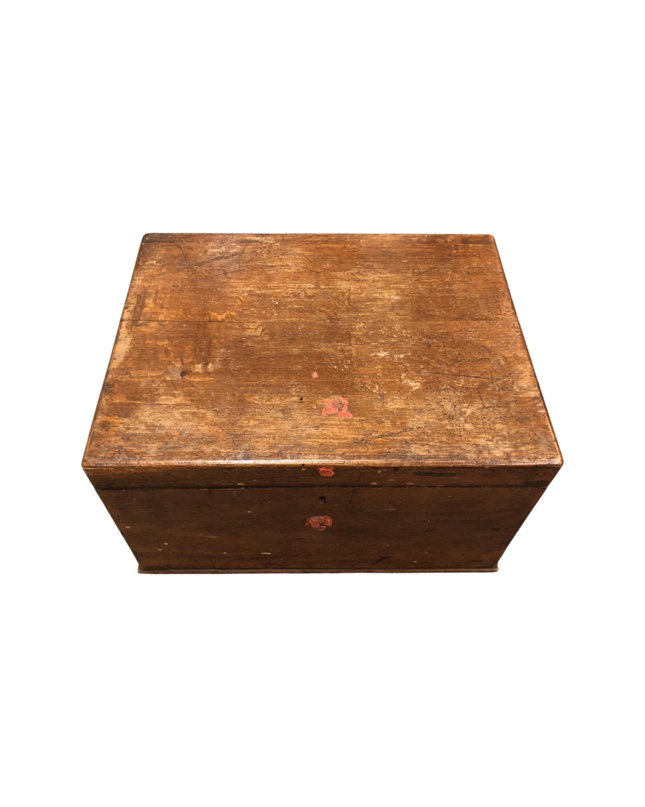 A 19th century oak decanter box, with brass bow-handles and velvet-lined interior, width 48cm. - Image 2 of 2