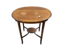 A 19th century oval inlaid mahogany table,