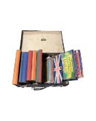 A luggage case containing mid-20th century annuals including Little Friends, Every Girl's book,