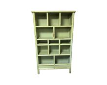 A set of Chinese elm painted open shelves,