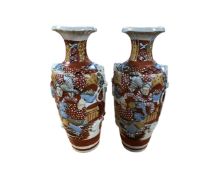 A pair of Japanese Satsuma vases.