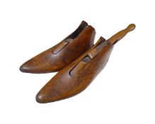 Two antique wooden shoe lasts