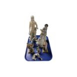 A tray containing assorted Spanish figures including Lladro Cinderella (AF),