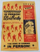 Official Elvis Presley posters for the 'Municipal auditorium Dallas 1954' and Elvis on stage in