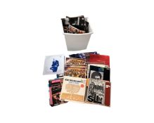 A crate of vinyl lps, classical, compilations, jazz, further box of books novels, War,