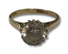 A 9ct gold solitaire dress ring, size M CONDITION REPORT: 2.