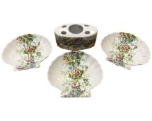 Four pieces of Porcelaine de Paris porcelain.