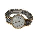 An Omega de Ville lady's stainless steel and gold plated quartz calendar wristwatch, case 30mm,