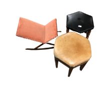 Two hexagonal footstools together with a gout stool
