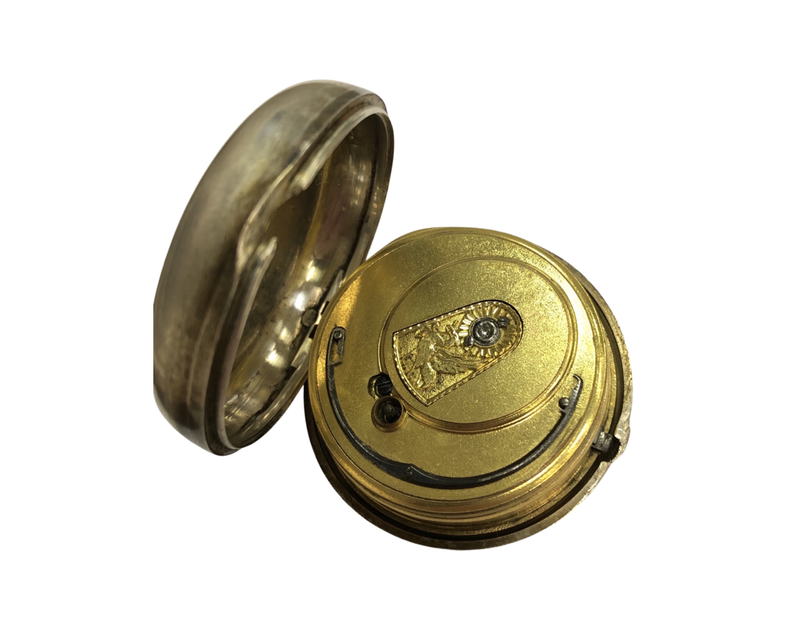 A pair-cased silver open-faced verge fusee pocket watch, outer case hallmarked Chester 1813. - Image 2 of 2