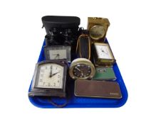 A Smiths Bakelite cased electric mantel clock together with further carriage clocks,
