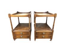 A pair of Bevan Funnel Victorian style two tier side tables,