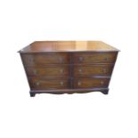 A Bevan Funnel mahogany Victorian style six drawer chest,