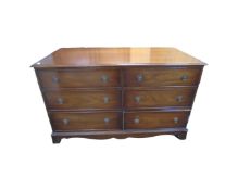 A Bevan Funnel mahogany Victorian style six drawer chest,