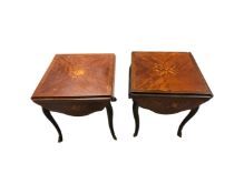 A pair of Kingwood flap sided occasional tables